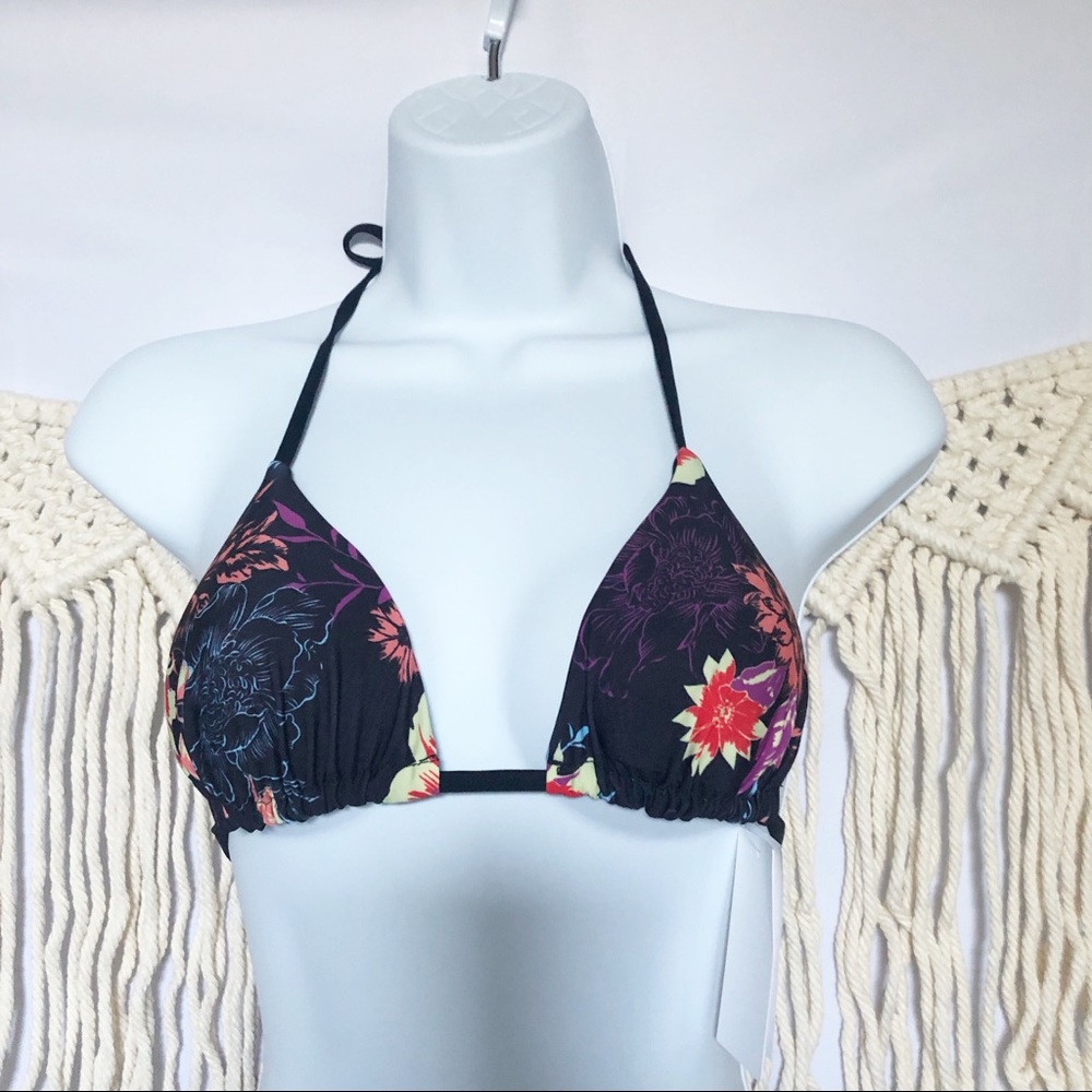 Splendid electric bloom reversible bikini top